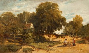 Paysage boisé avec enfants, 1845